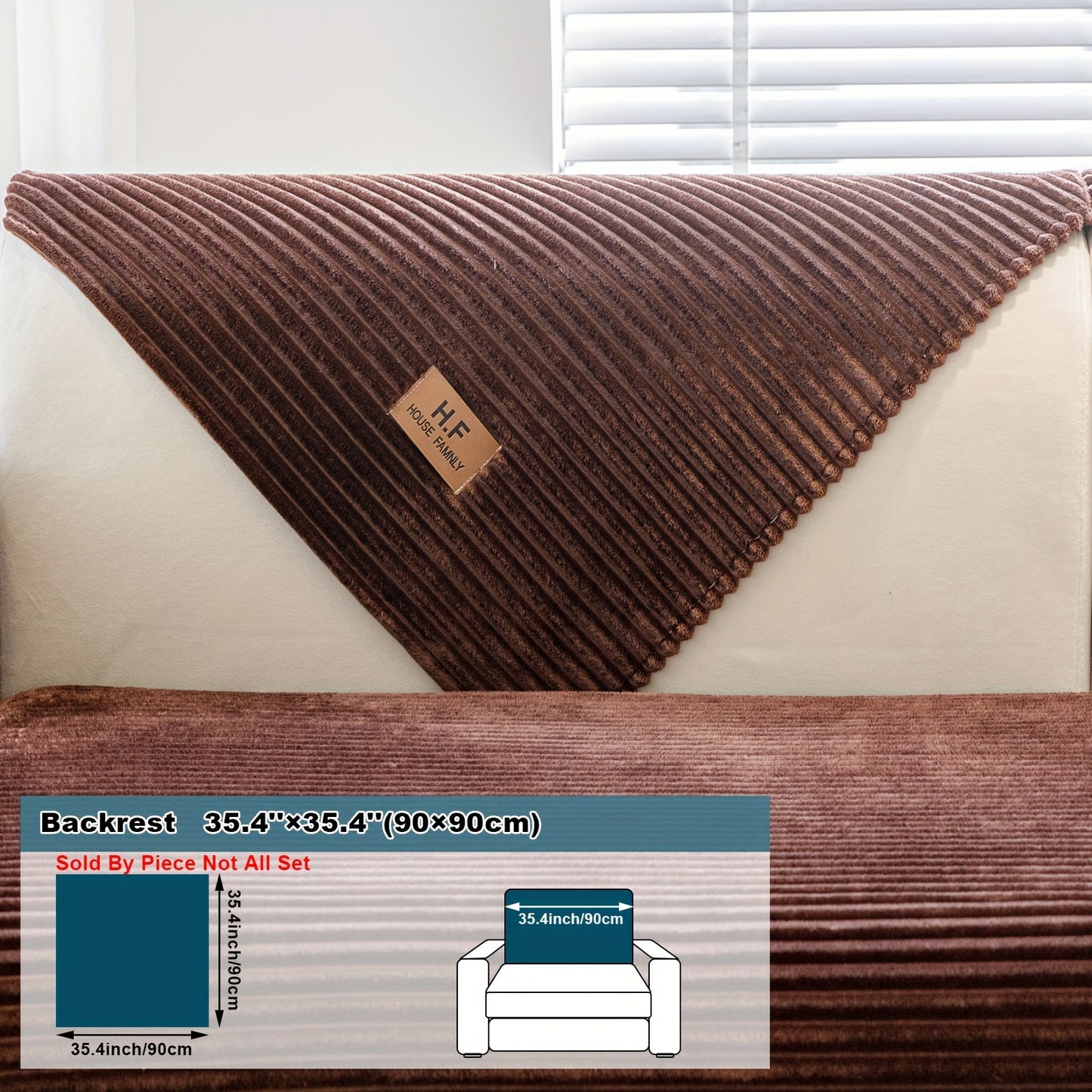 Modern striped sofa cover made of thick flannel fabric, pet-friendly and non-slip. Suitable for 1 to 4-seater sofas, soft and machine washable. Perfect for home and office decor.