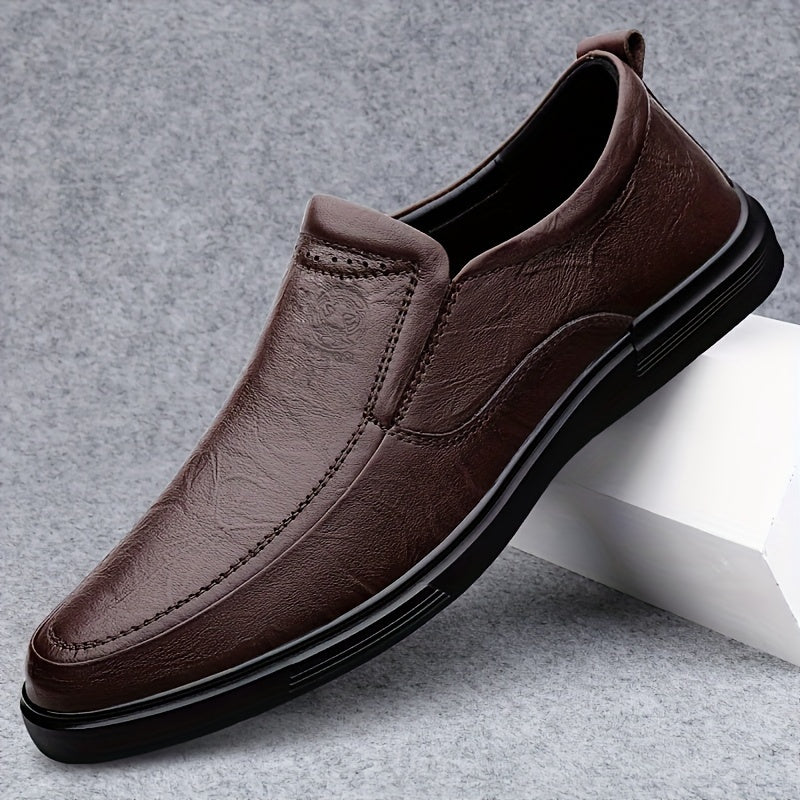 CLOHOO Men's Handmade Slip On Loafer Shoes