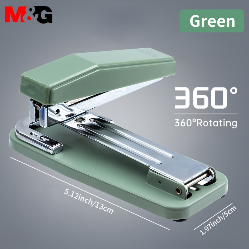 M&G Deluxe Rotating Desktop Stapler with 50-Sheet Capacity - Ideal for Home Office and Students - Multi-Functional, Easy to Use, and Durable.