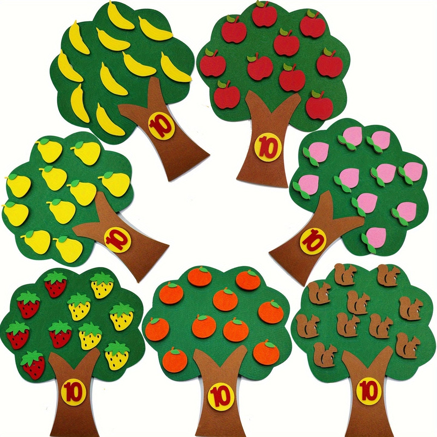 Educational Apple Tree Felt Board for Learning Numbers, Counting and Math Games for Kids in Preschool and Kindergarten, Includes Counters and Manipulatives for Hands-on Learning Fun