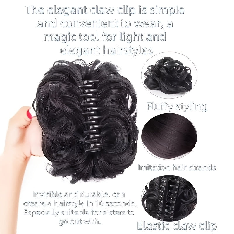 Women's Voluminous Scrunchie Wig - Elegant, Natural-Looking Hair Bun Extension, Stylish for All Ethnicities, Wig Accessories