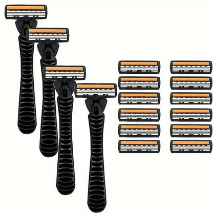 Classic 3-layer Manual Razor Set with multiple refill options for daily face care.