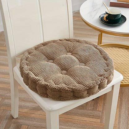 Soft and thick Tatami seat cushion for office, bedroom, and dining chair - round dandelion corduroy cushion for home decor.