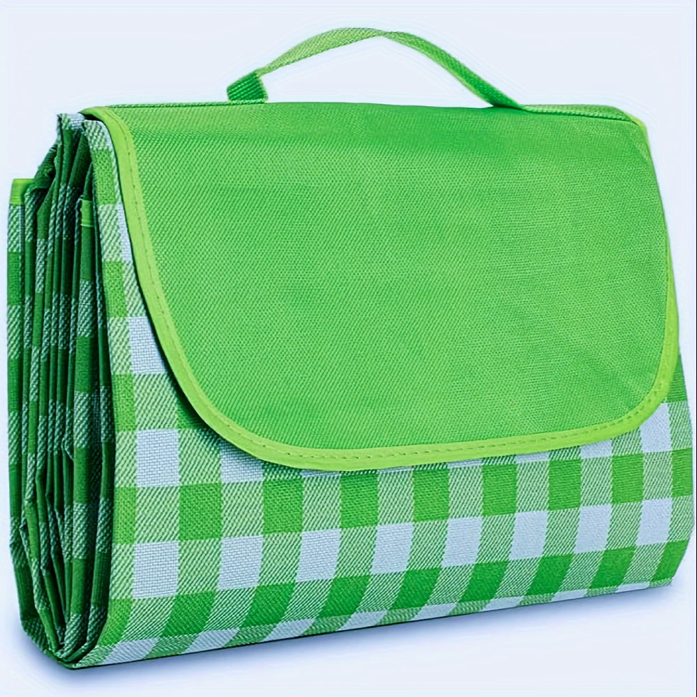 XL outdoor picnic blanket, sandproof, waterproof, checkered design, portable for men and women. Great for BBQ, park, and lawn activities. Size: 198.12cm x 149.86cm (78" x 78").