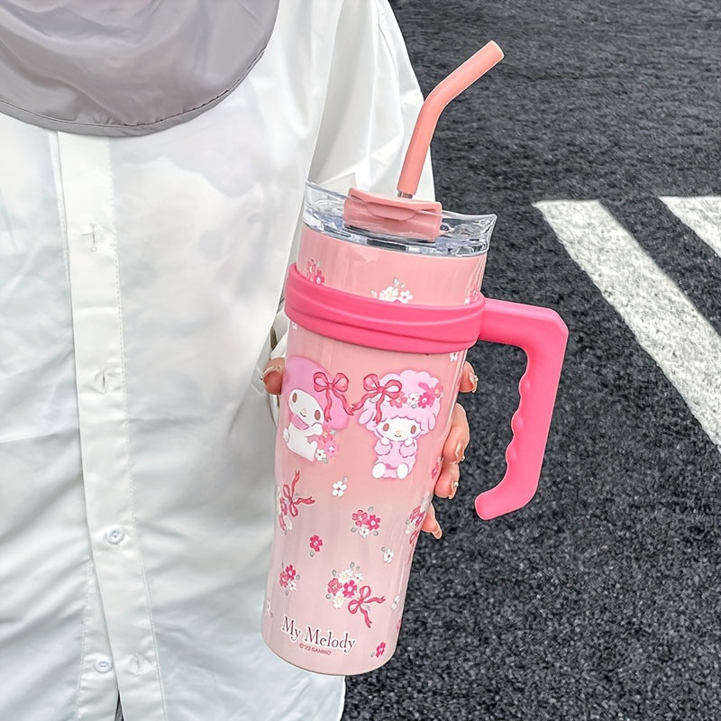 Large capacity insulation cup with a cute HelloKitty design - the perfect birthday gift! Comes with a straw for easy sipping.