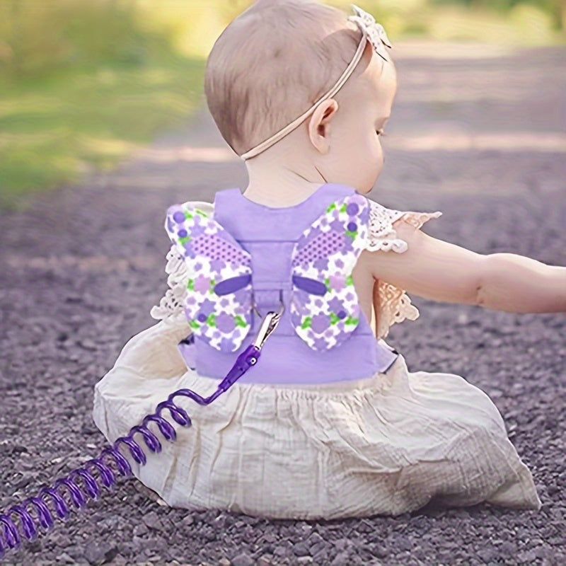 Set of Butterfly Harness Leash and Anti-Lost Wrist Link, Adorable Walking Assistant Wristband Strap