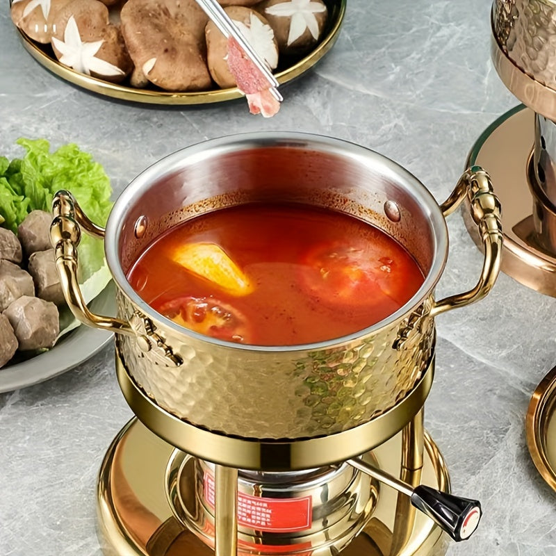 New Thickened Hammered 316 Stainless Steel Cooking Pot for Kitchen and Dining Room Use - Multifunctional Hot Pot and Soup Pot with Lid, Compatible with Gas and Induction Cookers