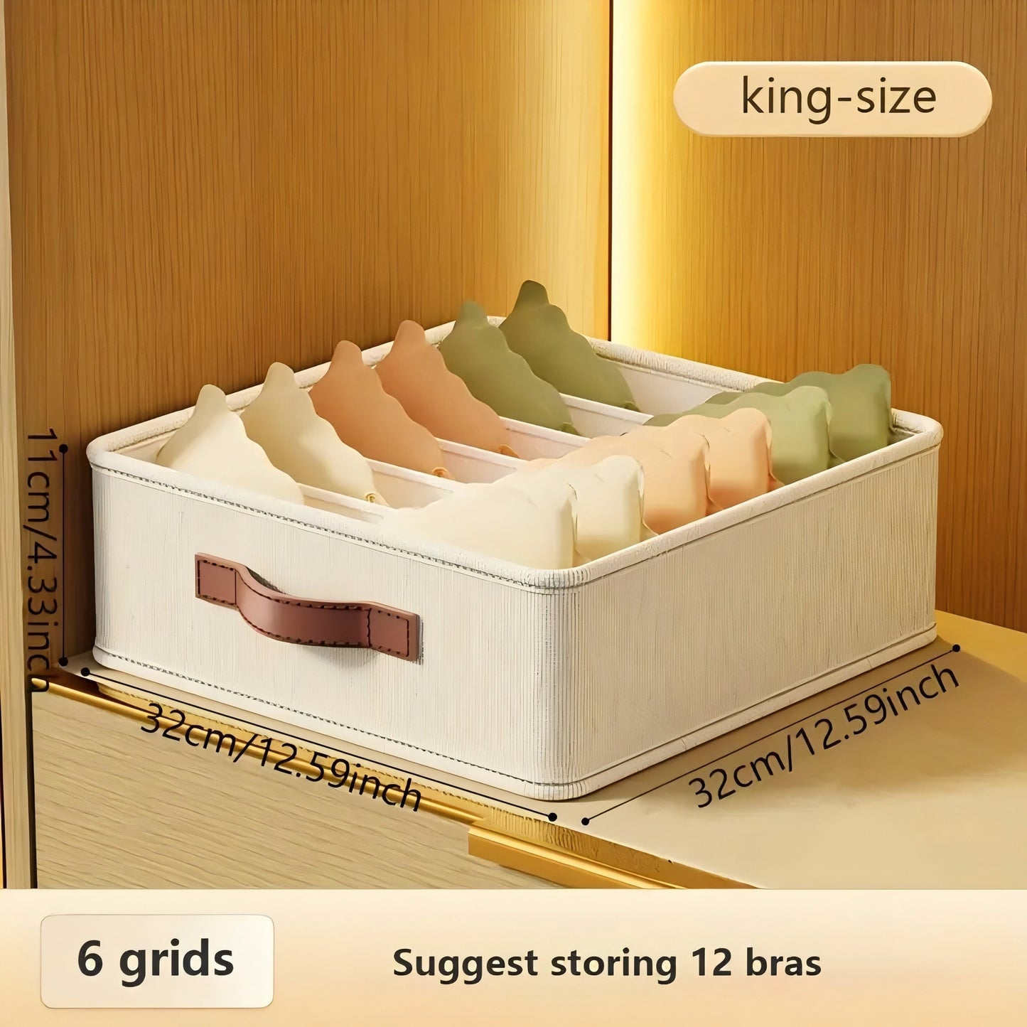 Space-Saving Wardrobe Organizer with Handle: Versatile Storage Box for Underwear, Socks, Pants, and More