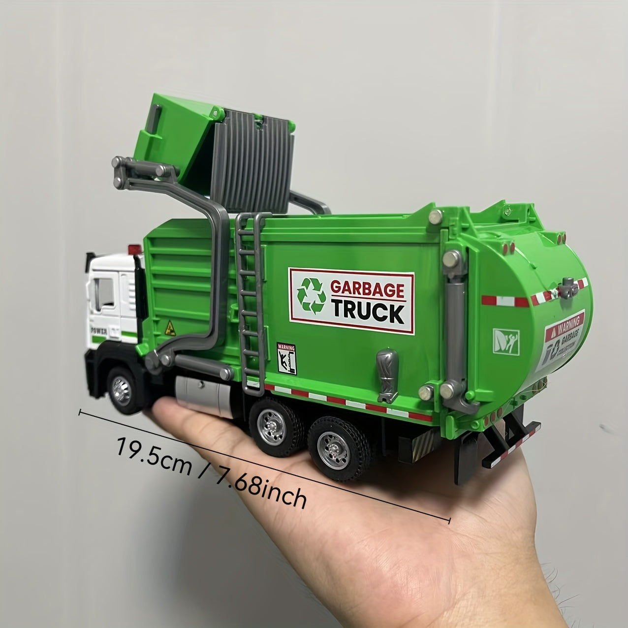 Toy garbage truck for children to simulate cleaning and sorting waste, promoting environmental sanitation and cleaning.