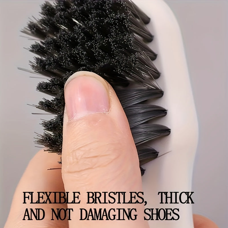 Popular Choice: Ergonomic shoe brush with long handle, built-in soap dispenser, and soft bristles - perfect for cleaning shoes, boots, and jewelry.