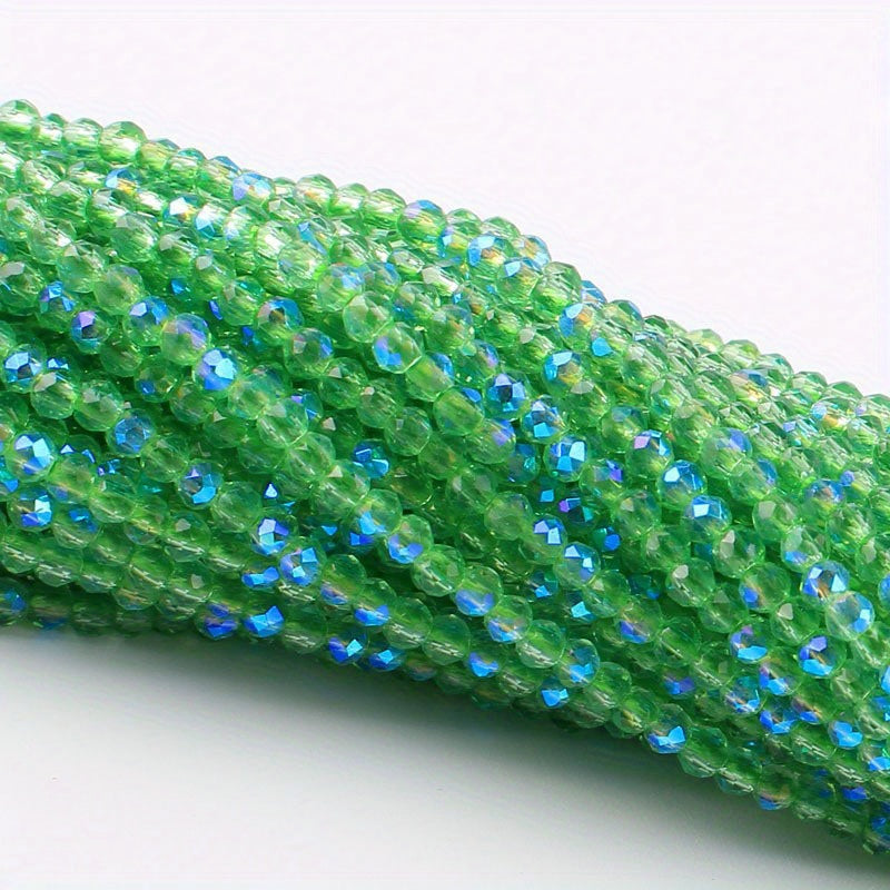 Set of 950/620 pieces of 2mm and 3mm Loose Spacer Faceted Faux Crystal Glass Beads for Making Bracelets and Jewelry