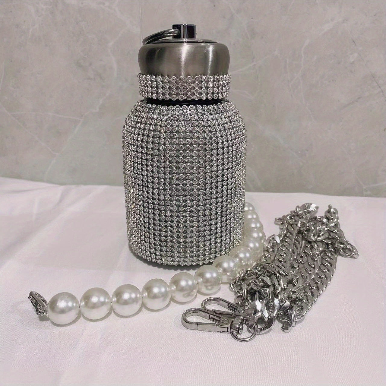 300ml Rhinestone Water Bottle, Stainless Steel, Gift for Women