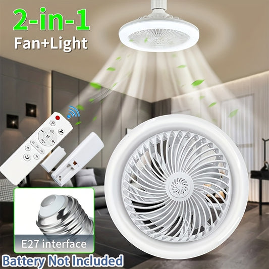 17-mode smart LED fan with light, 3-speed dimmable ceiling fan, invisible bladeless design, remote control, E27 interface, indoor use, modern flush mount for home, office, restaurant.