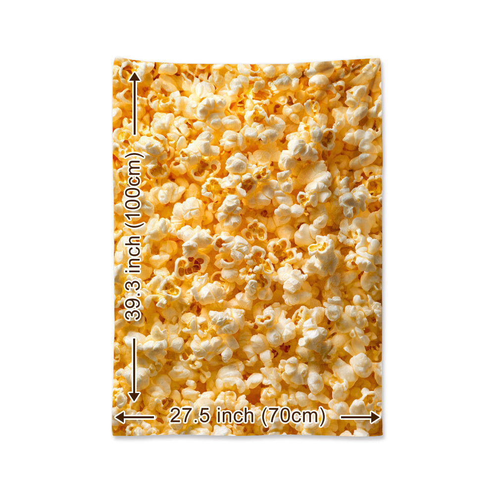 Soft and Cozy Popcorn-Themed Flannel Throw Blanket - Ideal for Napping, Camping, Travel, and Home Decor - Great Gift for Food Lovers