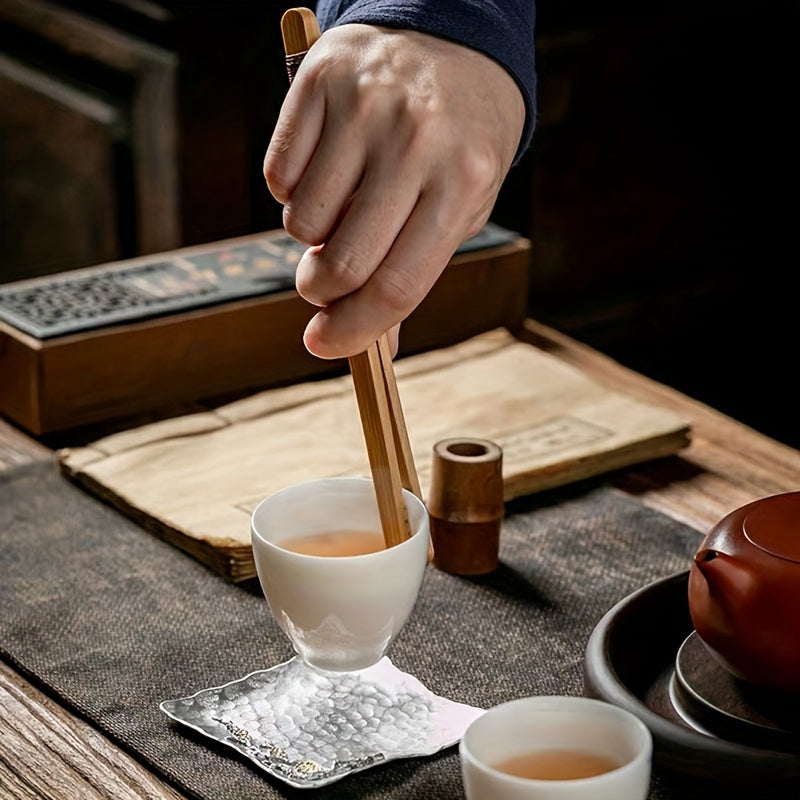 Bamboo Tea Clip (Carbonized Edition) - Father's Day Bamboo Tea Tongs - Ideal for Gift-giving and Tea Ceremonies