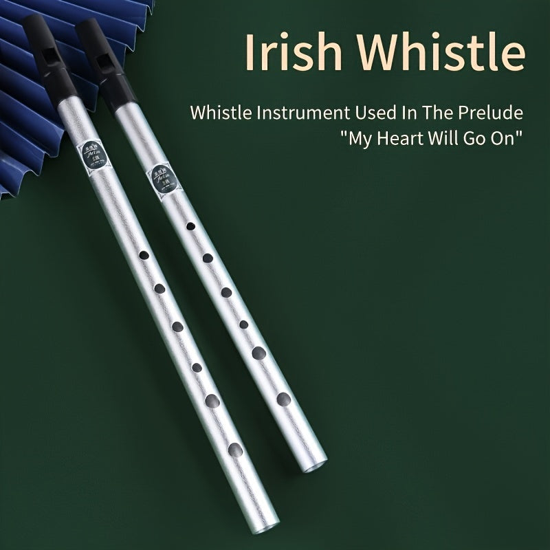 Beginner-friendly Irish whistle in C/D key made of aluminum alloy.