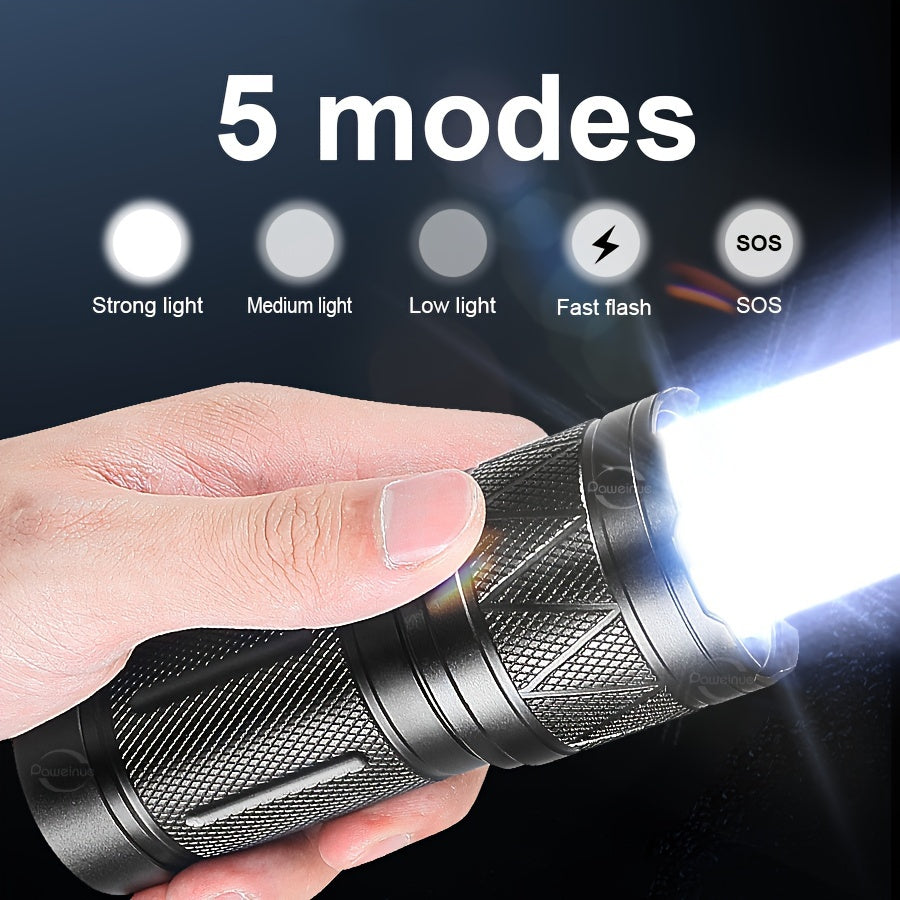 Paweinuo Super Bright LED Flashlight with Rechargeable 12000mAh Battery for Home Security, Safety, and Cleaning, Not Waterproof, Battery-Powered