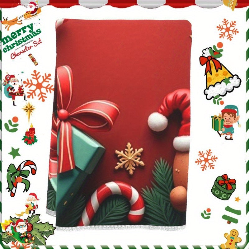 One 18 by 66.04 cm Kitchen Towel perfect for the Christmas Winter Season. This Merry Christmas themed Tea Towel is a soft and festive addition to your kitchen decor. It also makes a great gift decoration for the holiday season.