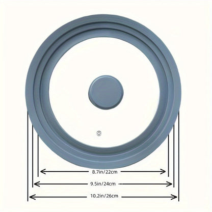 Надежная крышка для сковороды с силиконовым ободом и стеклянной верхней частью - совместима с различной посудой - подходит для кастрюль, сковород и чугунной посуды - можно безопасно мыть в посудомоечной машине - многофункциональный кухонный инструмент