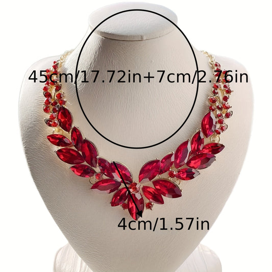 Luxurious and stylish rhinestone statement necklace - a bold and chunky bib necklace that is the perfect gift for fine jewelry lovers.