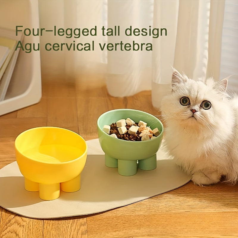 Stylish elevated pet bowl with stand prevents tipping and is ideal for cats and dogs for food, water, and snacks.