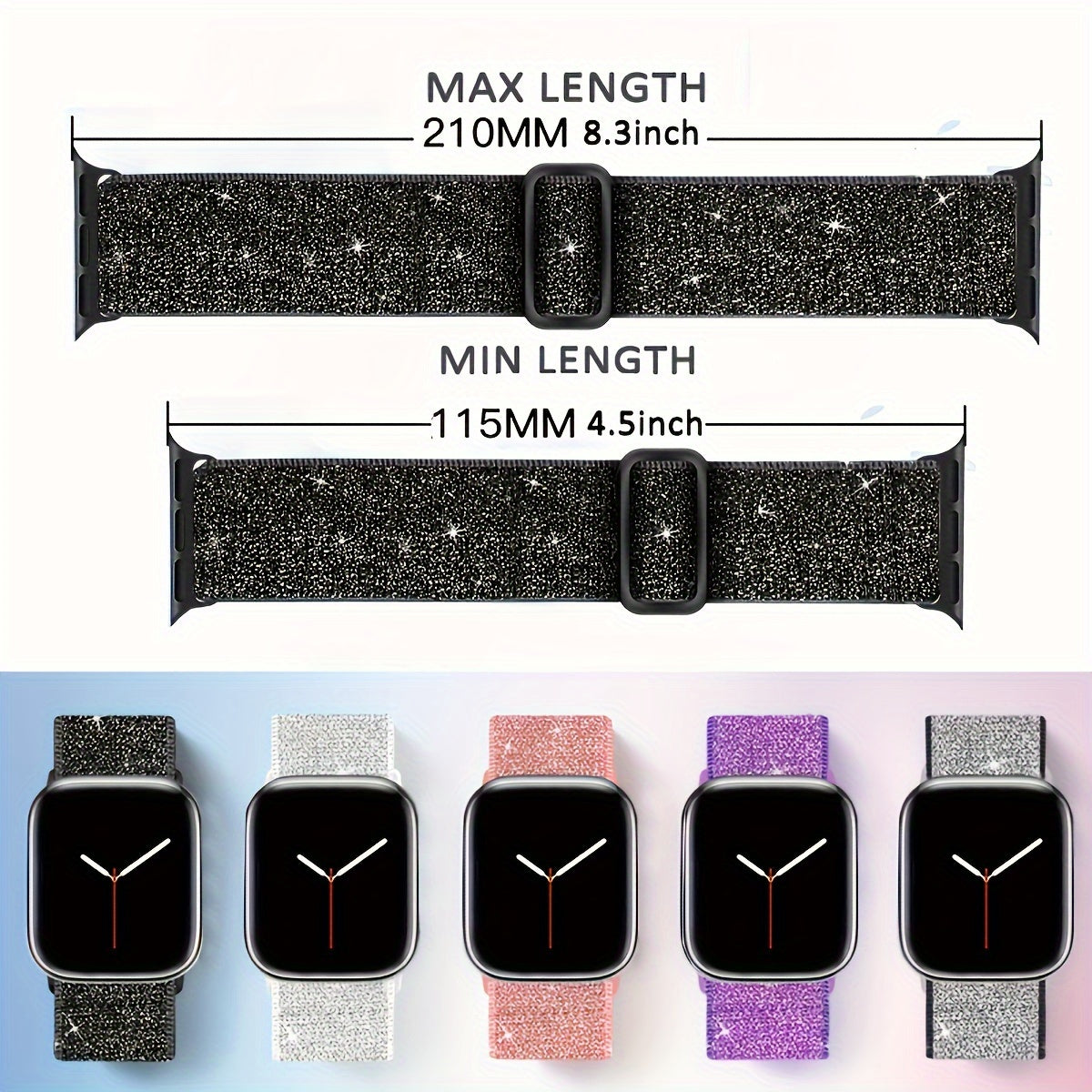 Stylish Bling Case & Strap Bundle for iWatch 46mm/45mm/41mm/40mm/44mm/42mm - Trendy Smart Band Bracelet for Series SE, 10, 9, 7, 8, 3, 4, 5, 6 -