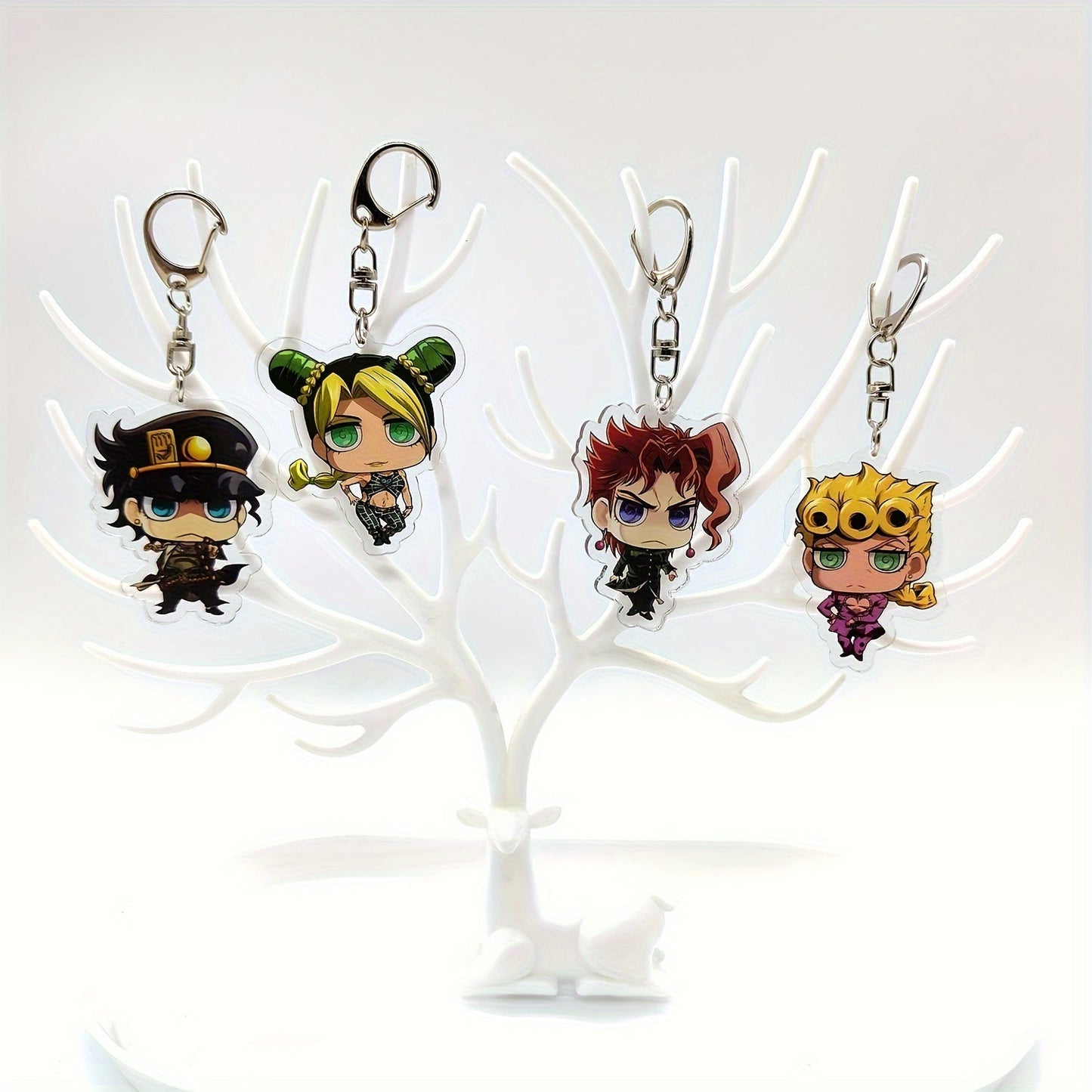 Set of 8 Anime-Inspired Acrylic Keychains - Adorable Bag Charms, Stylish Keyring Pendants, Unique Collectibles, Key Chains for Cars - Perfect for Birthday Presents and Anime Enthusiasts