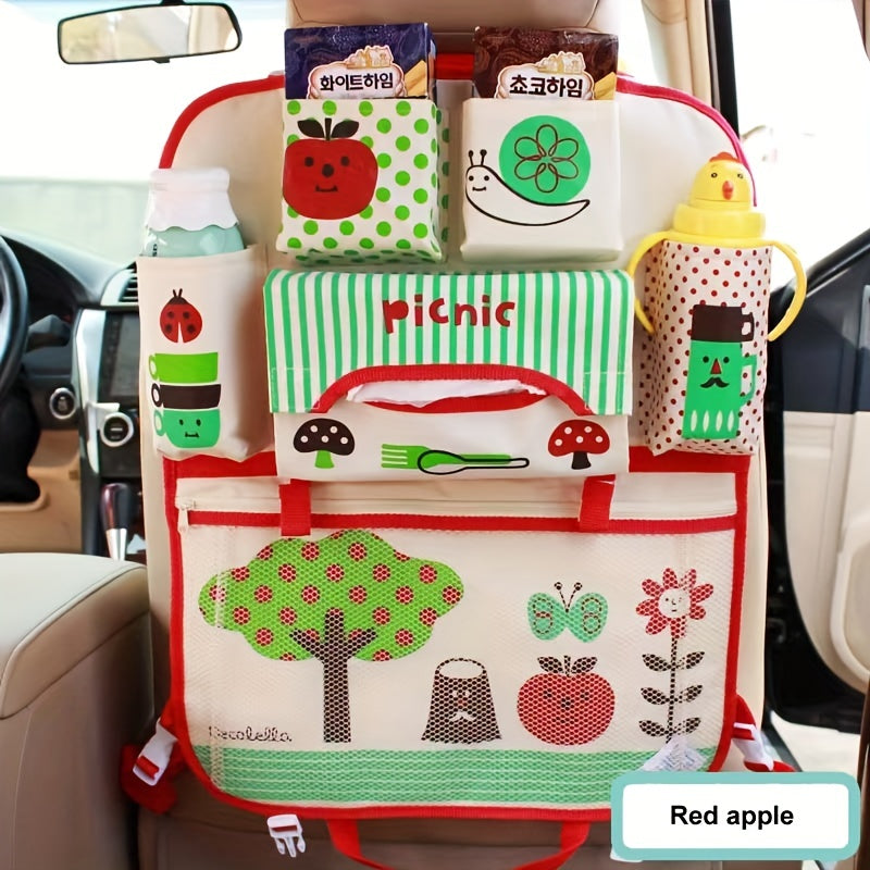 Optimize Your Backseat Storage Space with the Versatile Cartoon Car Seat Back Storage Bag!