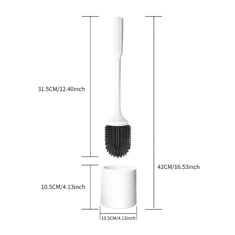 Introducing the Smart Electric Toilet Brush Set with Extended Handle - Rechargeable via USB, Ensuring No Area Goes Uncleaned, Easy One-Button Operation for Household and Bathroom Use, Ideal for Cleaning Toilets and Bathrooms.