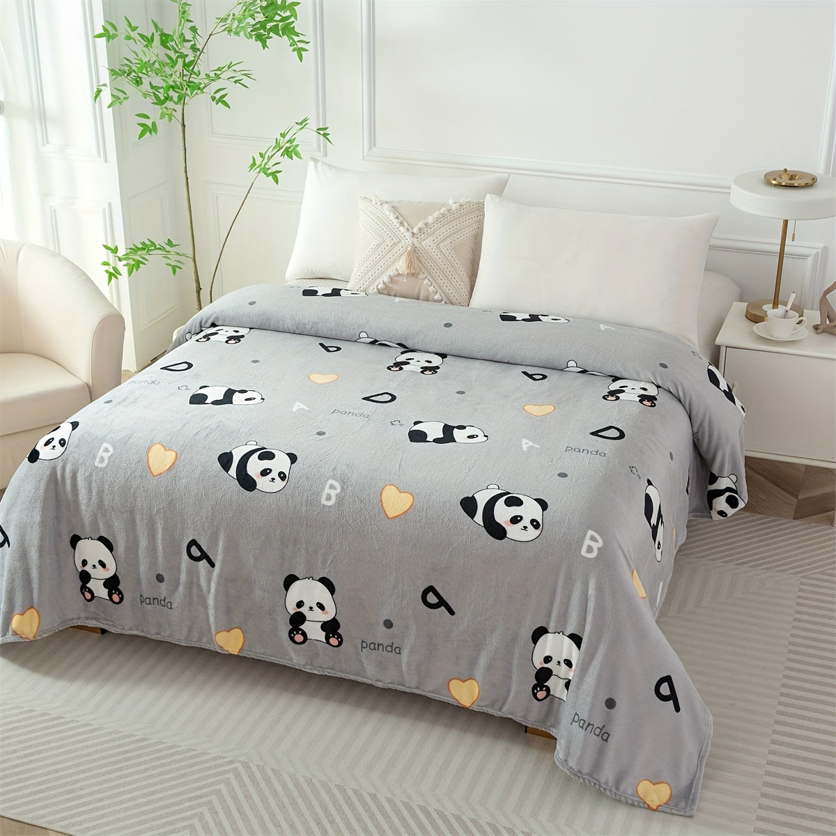 Celebrate the holidays and special occasions with our Panda Pattern Bed Blanket, perfect for Chinese New Year, Valentine's Day, Mother's Day, and Back to School!