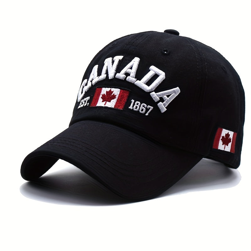 Canada 1867 Baseball Cap with Canadian Flag Embroidery