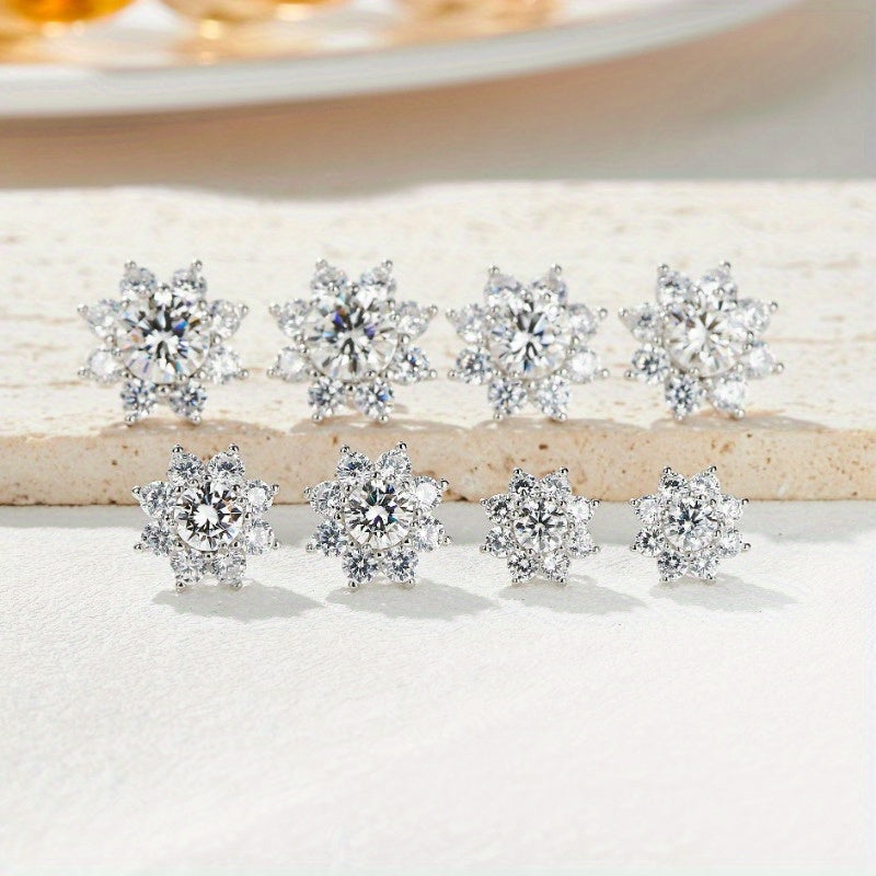 Get ready to shine in these adorable Y2K style sunflower stud earrings, featuring sparkling moissanite stones set in 925 sterling silver. With a luxurious 18K golden plated finish, these earrings are perfect for everyday wear or as a special gift for