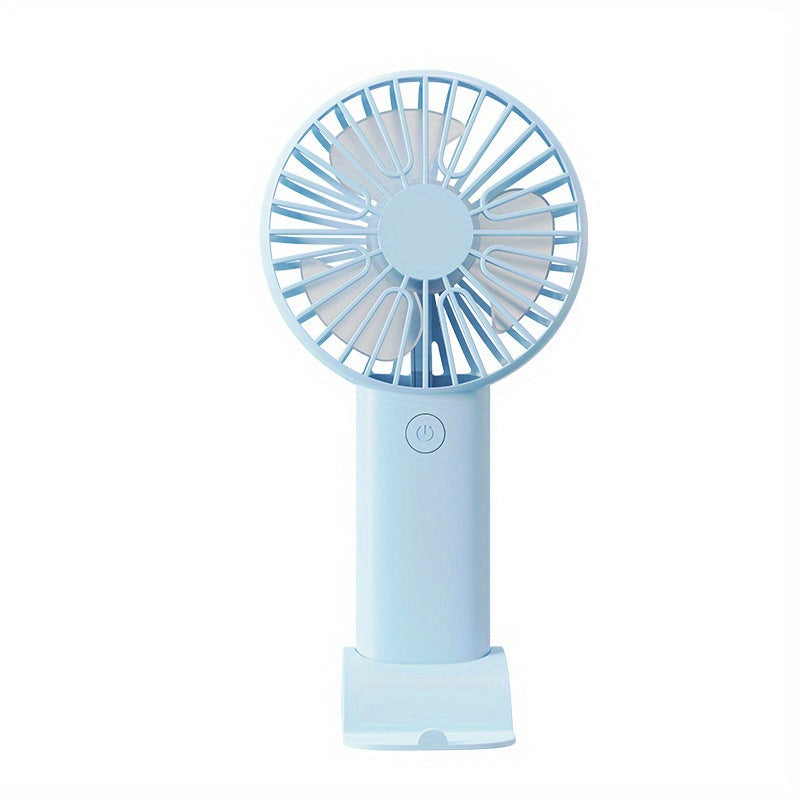 Portable Mini USB Charging Handheld Fan with Mobile Phone Holder - Compact and Simple Outdoor Desktop Small Fan