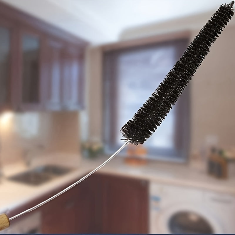 Single piece Multi-Purpose Cleaning Brush suitable for use in various areas of the household such as the bathroom, toilet, bathtub, kitchen walls, and windows. This non-electric household tool is made from materials other than wood and is a must-have for