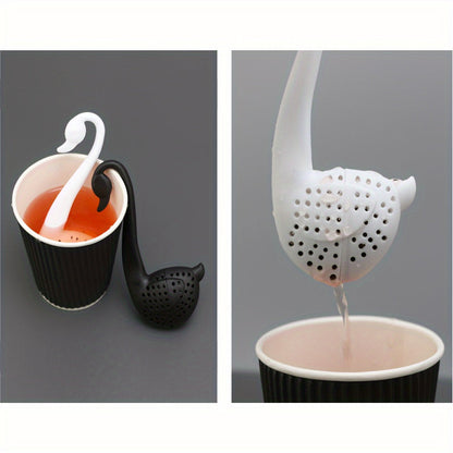 Creative Plastic Swan-Shaped Mini Tea Infuser - Stylish Tea Strainer for Loose Leaf & Blooming Teas, Essential Kitchen & Dining Accessory, Tea Lover's Must-Have