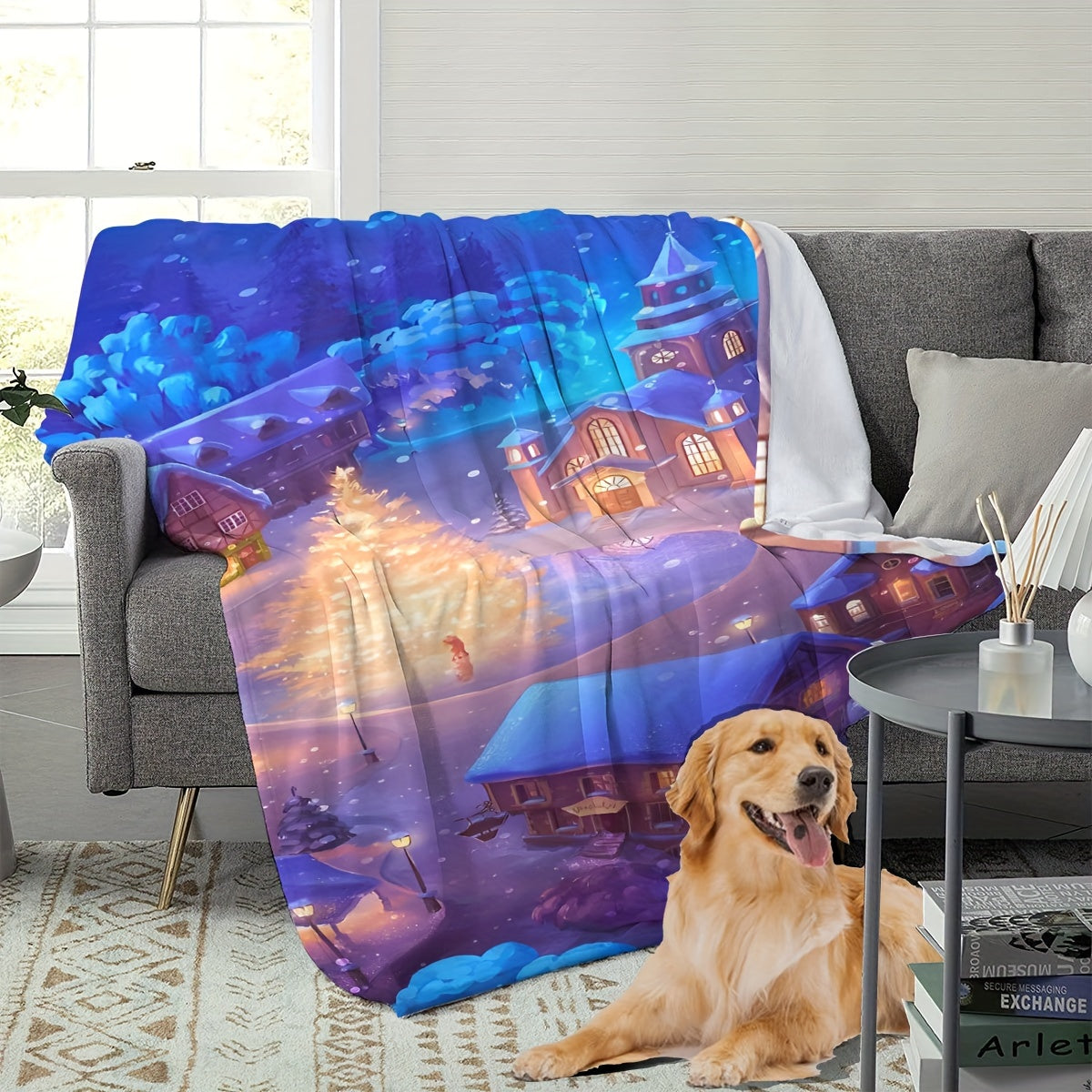 Soft plush throw blanket with an anime theme, perfect for adding a contemporary touch to any room. This all-season cozy and lightweight blanket is ideal for the bedroom, living room, sofa, office, or even camping trips. Made of versatile knitted