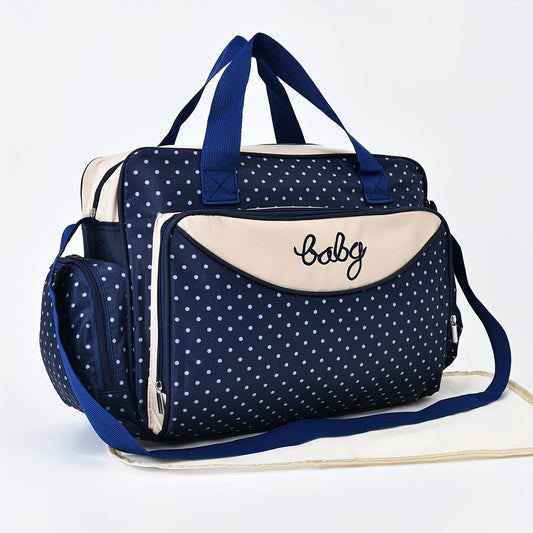 Trendy Polka Dot Mommy Bag - Spacious Diaper Tote and Shoulder Bag for Busy Moms, Perfect for Halloween, Thanksgiving, and Christmas Gifting