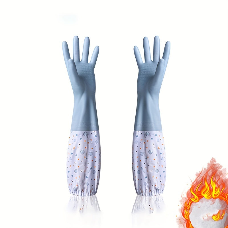 Winter is coming, so be prepared with a pair of warm fleece dishwashing gloves. These gloves are waterproof and made of durable latex, making them perfect for kitchen and bathroom cleaning. They are also lead-free PVC.