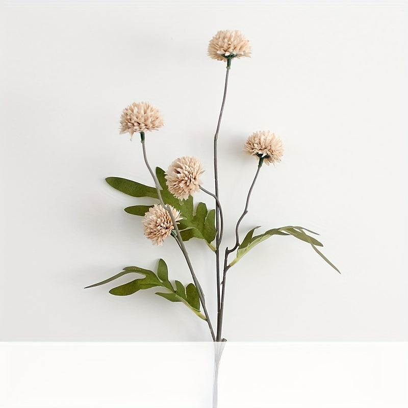 Simulated European-style dandelion decoration with artificial flowers in various styles.