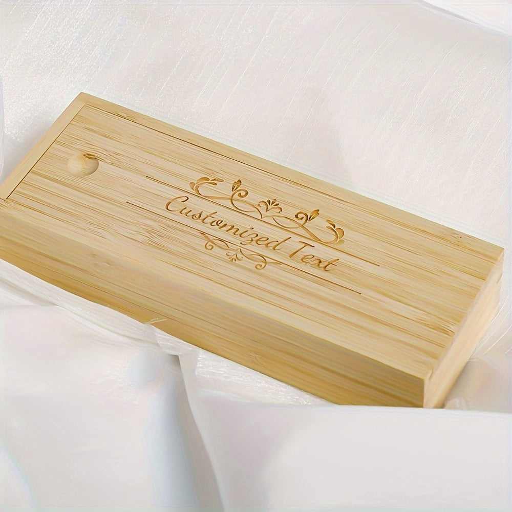 Personalized Bamboo Pregnancy Test Box - Ideal for Revealing News & Souvenirs, Pale Yellow