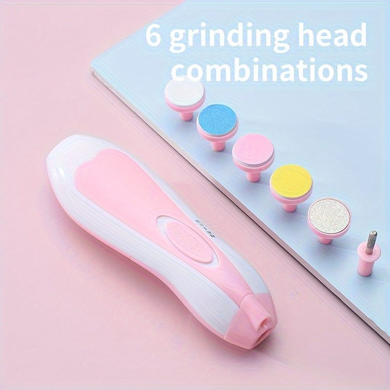 Electric Baby Nail Trimmer with LED Light and Safety Clippers, 6-in-1 Grooming Kit for Newborns, Toddlers, and Adults - Includes 6 Grinding Pads. Perfect Gift for Christmas, Halloween, or Thanksgiving Day.