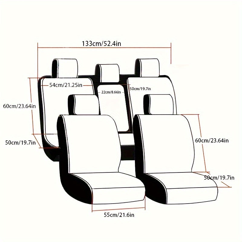 M06 Fiber Hemp Car Seat Cushions - Universal Fit, Breathable Covers for 5-Seats Vehicle, Four Seasons Material