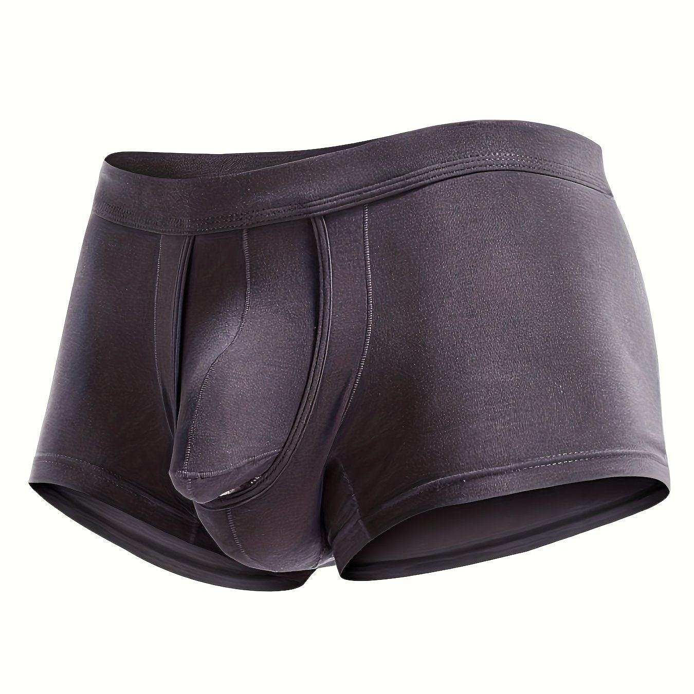 Men's sports boxer with bullet type separation and wear-resistant leg design.