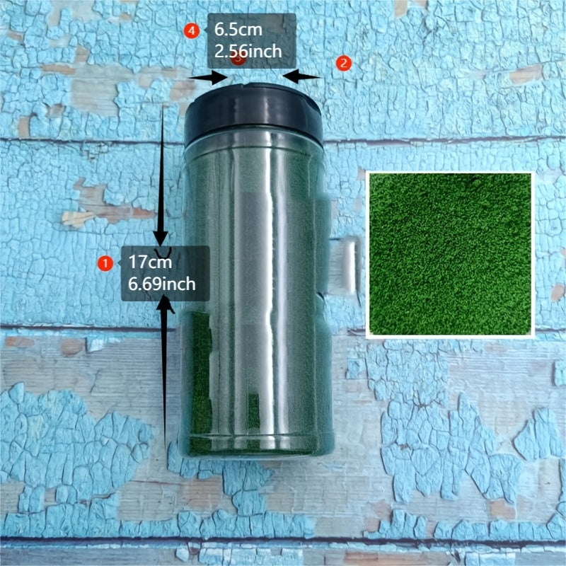 500ml sowing bottle containing sponge powder for fine-grained grass, ideal for DIY train model landscapes and terrain vegetation scenes. Perfect for adding realistic vegetation to your