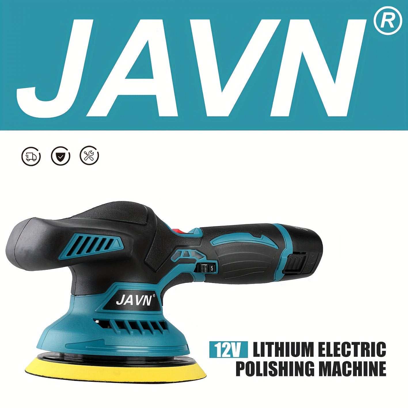 JAVN Cordless Mini Polisher with 5000RPM 6-Gear Car Polishing Machine, 12V Dual-Purpose Battery, 6000mAh Lithium Battery, 110V/220V European Plug.