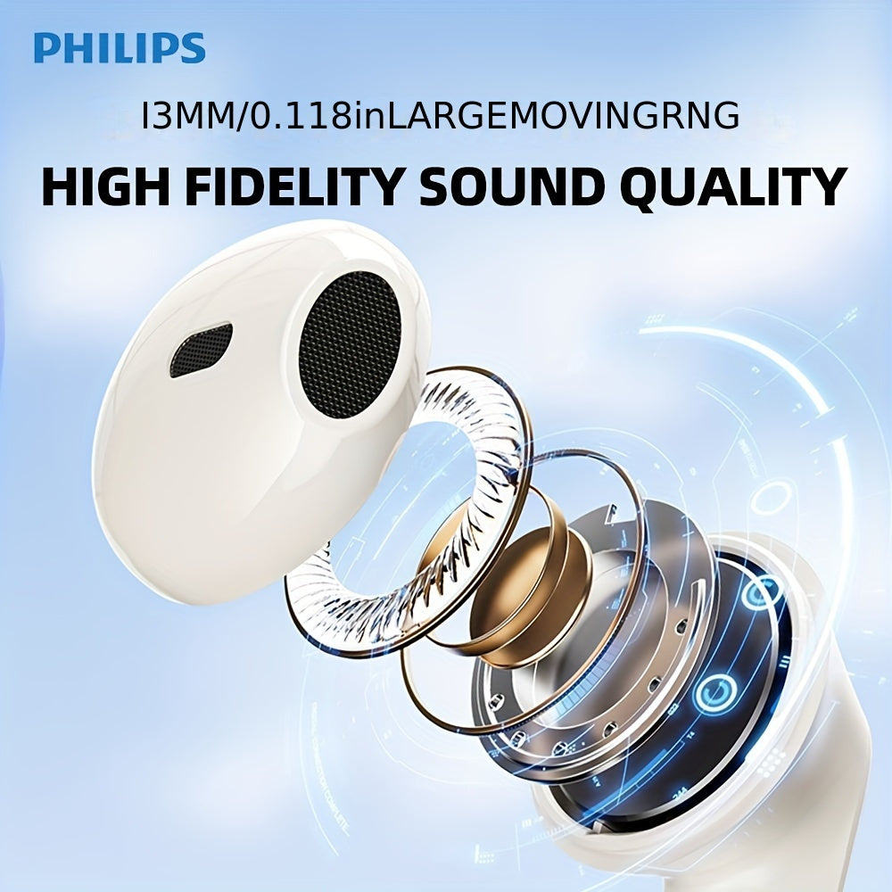 Philips BT5.3 2024 Wireless Headphones with Touch Control, Active Noise Cancellation, Condenser Mic, Rechargeable Battery, Type-C Charging. Ideal for Exercise & Business, Compatible with