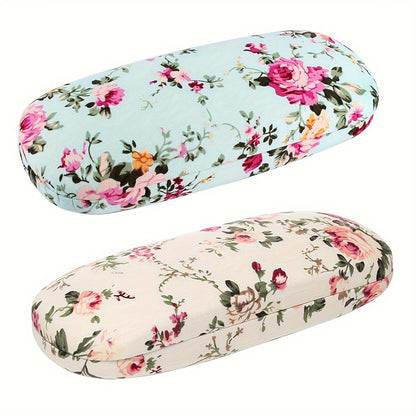 Two stylish floral glasses cases for women, designed to be durable, lightweight, and protect your eyewear in a chic way. Suitable for reading glasses, fashion glasses, and more.