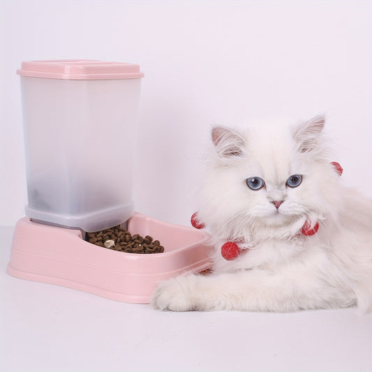 Super Large Capacity Automatic Pet Feeder - Non-Electric, Ideal for Cats & Dogs Indoor Use.