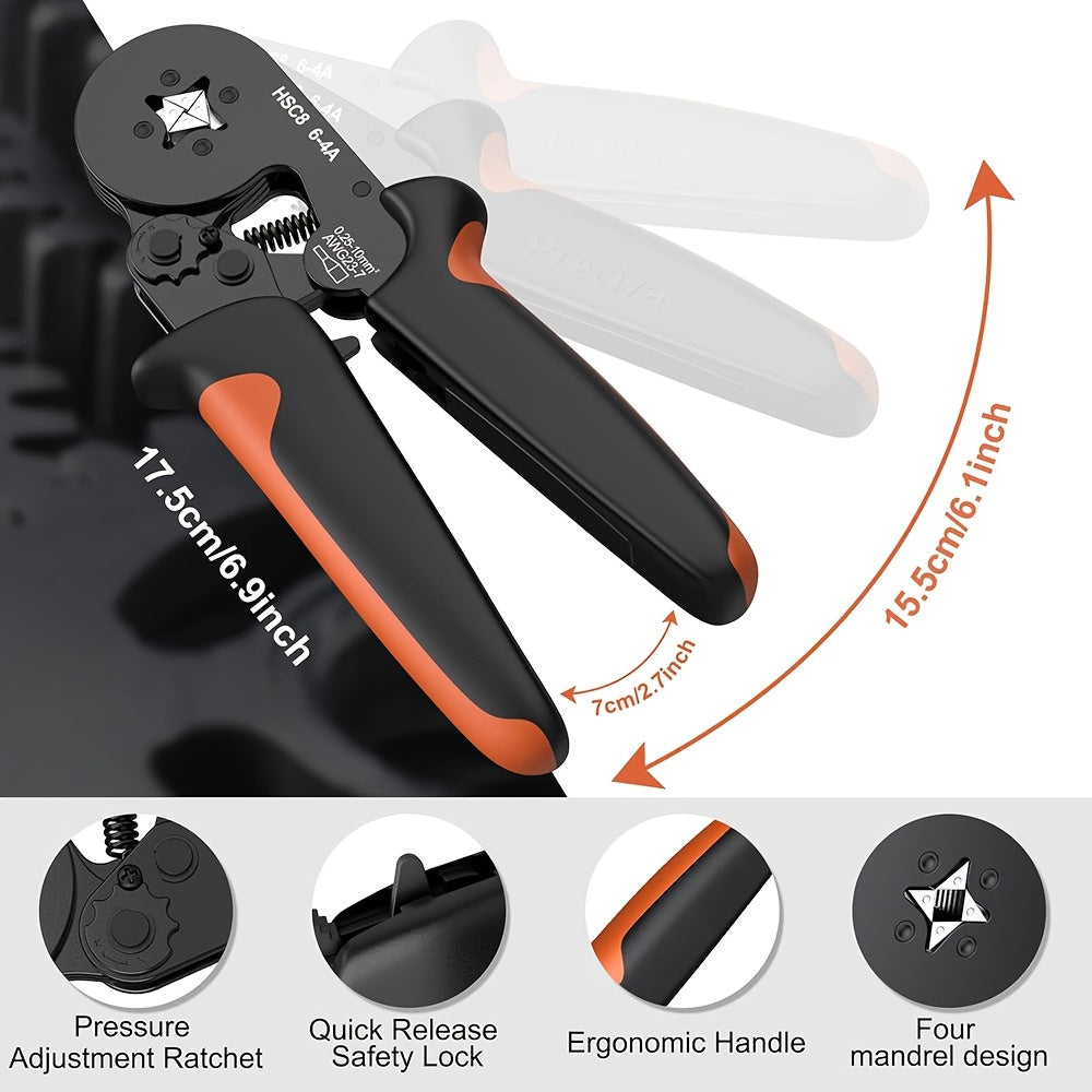 UMLIFE Ferrule Crimping Tool Kit with various wire connectors, insulated tubular crimp terminals, and self-adjustable ratchet crimper.