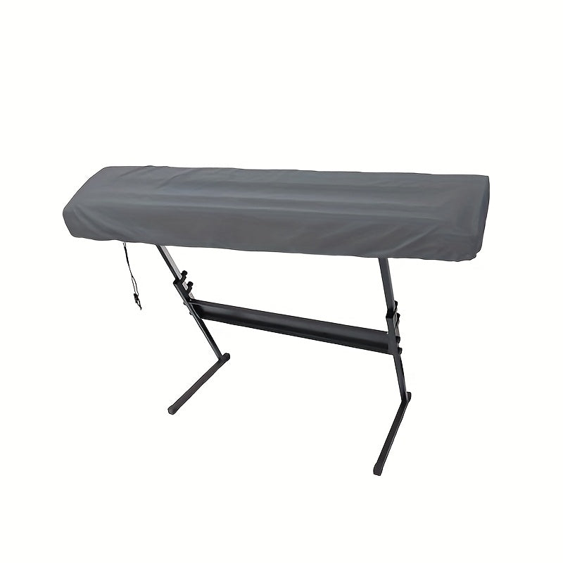 Black Stretchable Keyboard Dust Cover for Electric Pianos - Made of Polyester Fabric, Features Drawstring Closure, Compatible with 61/88 Key Digital Pianos, Not Waterproof